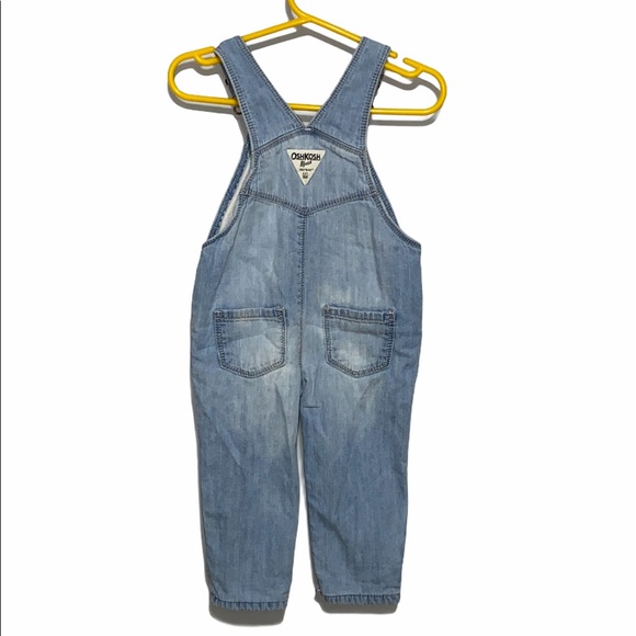 Oshkosh Denim Fleece Lined Overalls, 12 Months - Picture 2 of 4